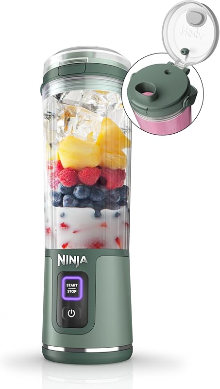 Ninja Cordless Portable Blender with 18-oz. Vessel, great for Green Sm