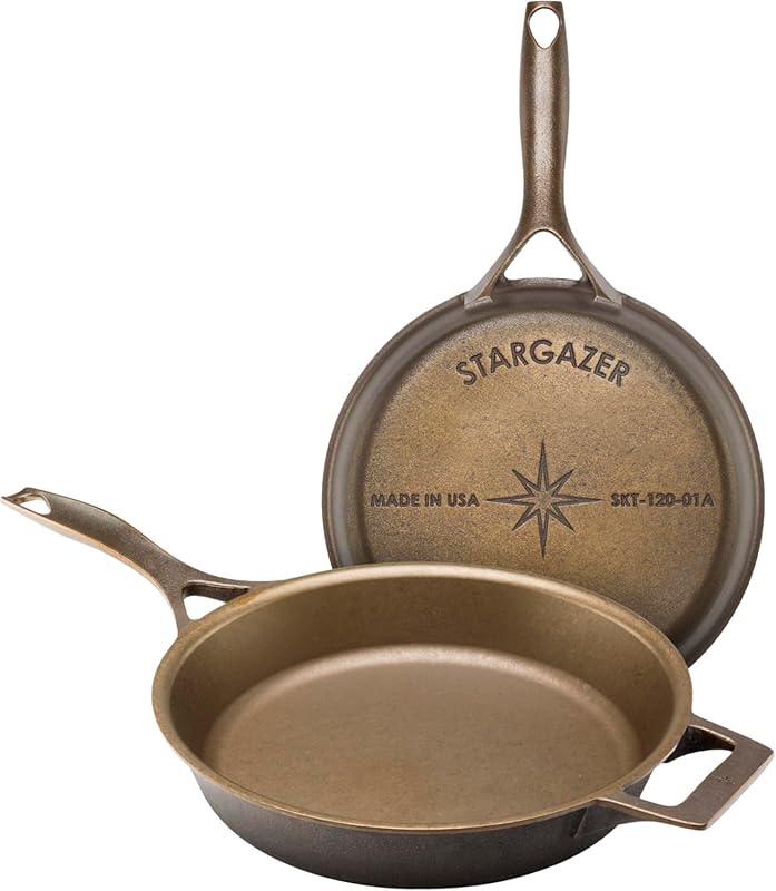 Stargazer 12-Inch Cast Iron Skillet, a Seasoned Frying Pan with Smooth