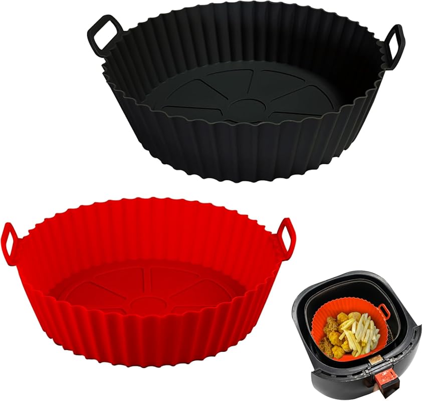 Best Reusable 8-inch Silicone Liners for 3-5 Qt Air Fryer Baskets and Ovens