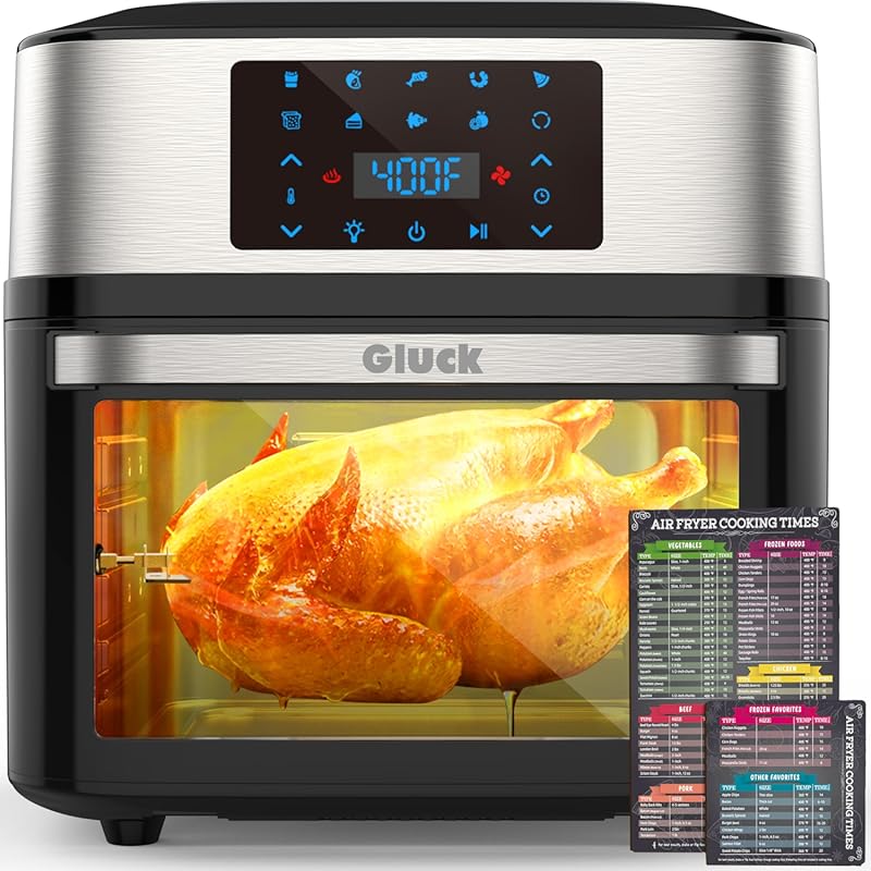 Large 20QT Air Fryer Toaster Oven Combo: 10-in-1 Functions with Rotiss