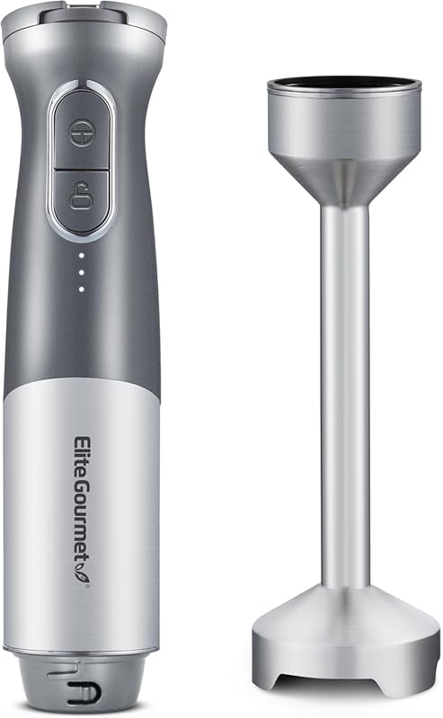 Cordless Rechargeable Hand Blender with Variable Speed, Stainless Stee