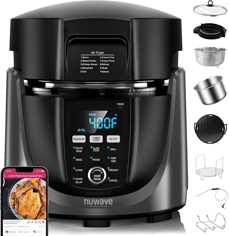 Nuwave Duet 6-Quart Electric Pressure Cooker and Air Fryer Combo