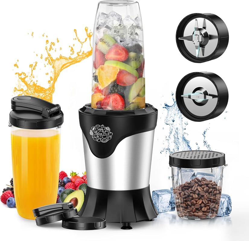 Suavo Smoothie Blender: 1100W Portable Personal Blender with Coffee Gr