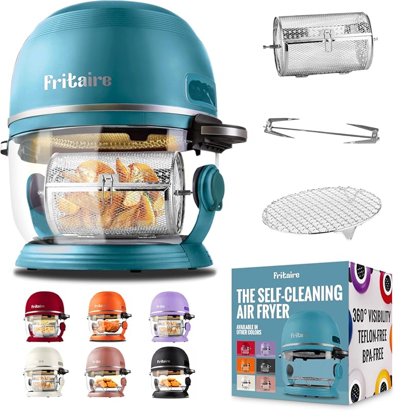 Non-Toxic Glass Air Fryer 5 Quart: BPA-Free, Teflon Free, 360 Visibili