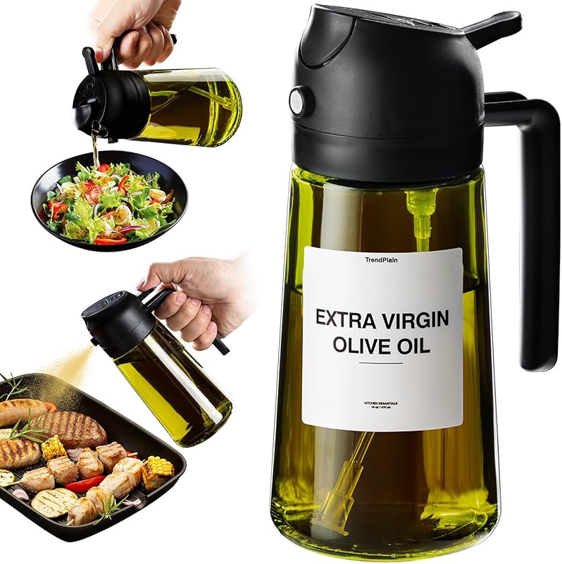 TrendPlain - Original 16oz/470ml Olive Oil Dispenser Bottle for Kitchen Gadgets and Air Fryer Acc...