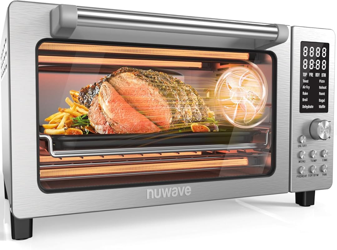 Nuwave Bravo 21QT Air Fryer Toaster Oven Combo with Convection, Stainl