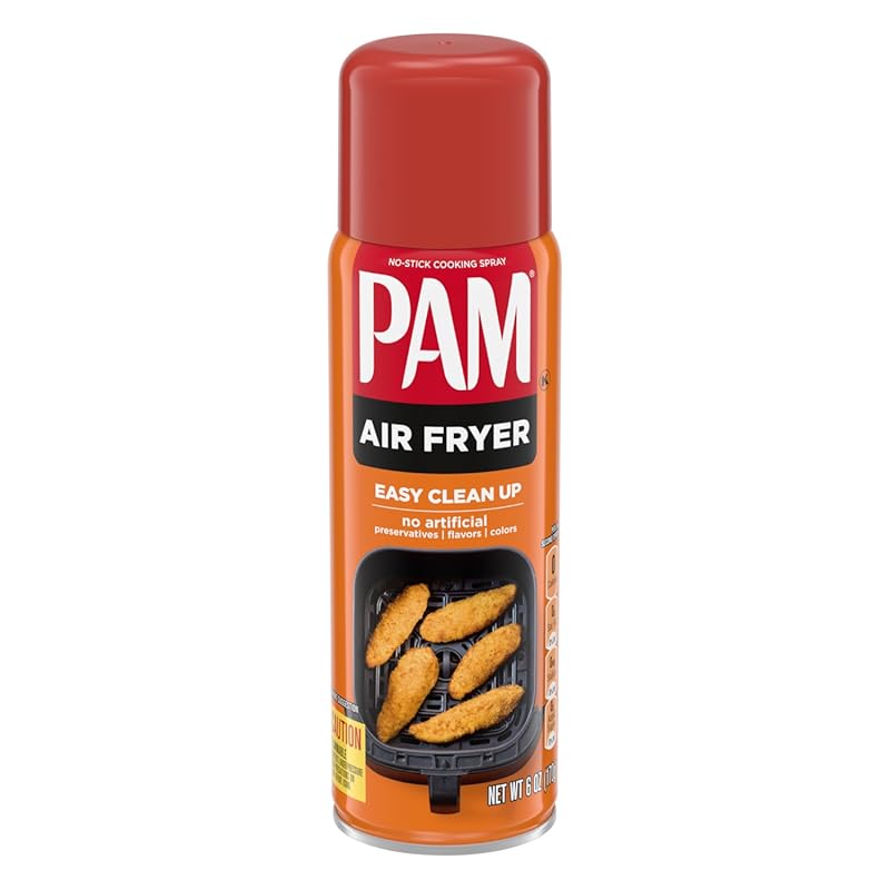 PAM No-Stick Cooking Spray for Air Fryers, 6 oz. Ensures Easy Release.