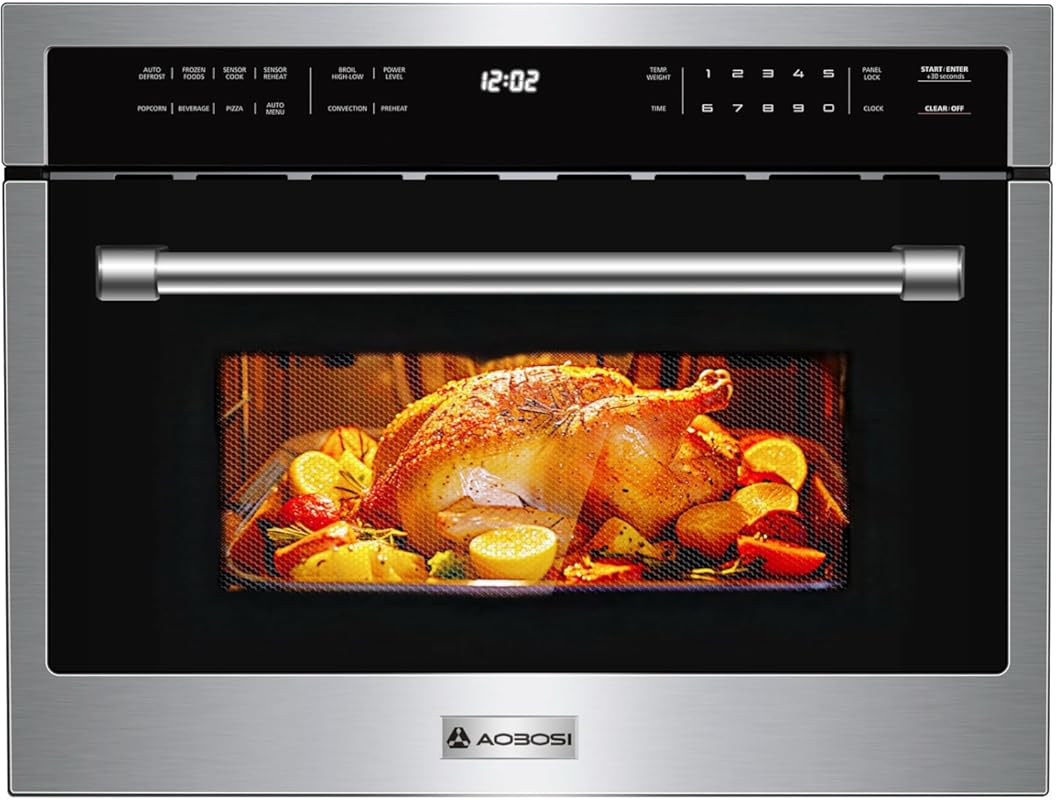 AAOBOSI 24-Inch Built-in Convection Microwave and Air Fryer Combo