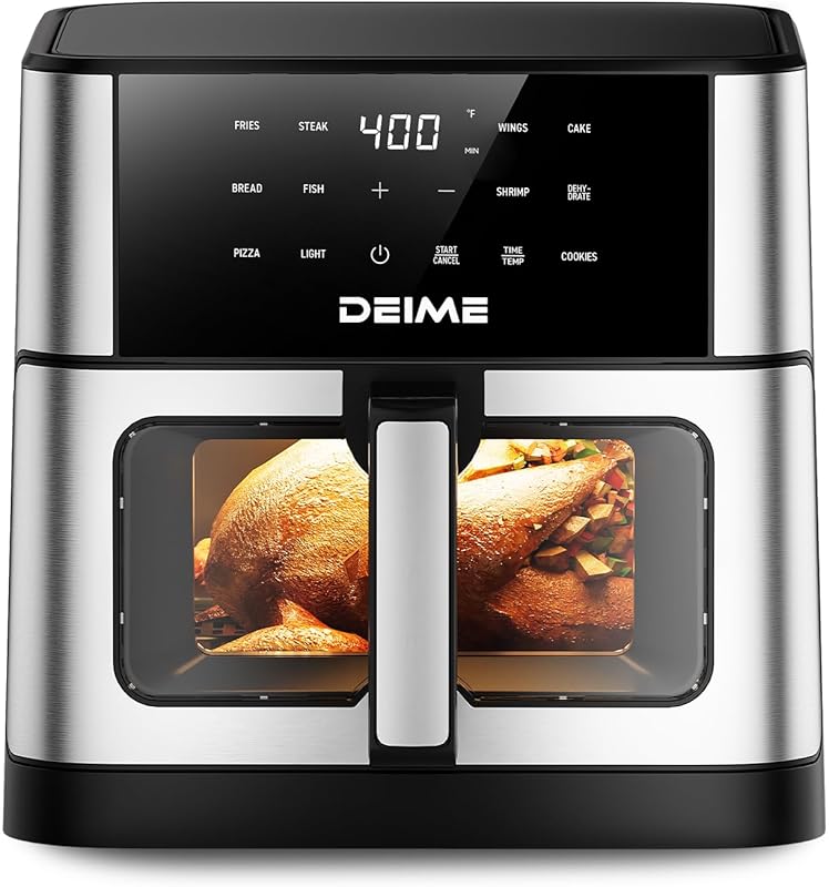 DEIME 10 QT Large Capacity Air Fryer with 10 Presets and Visual Cookin