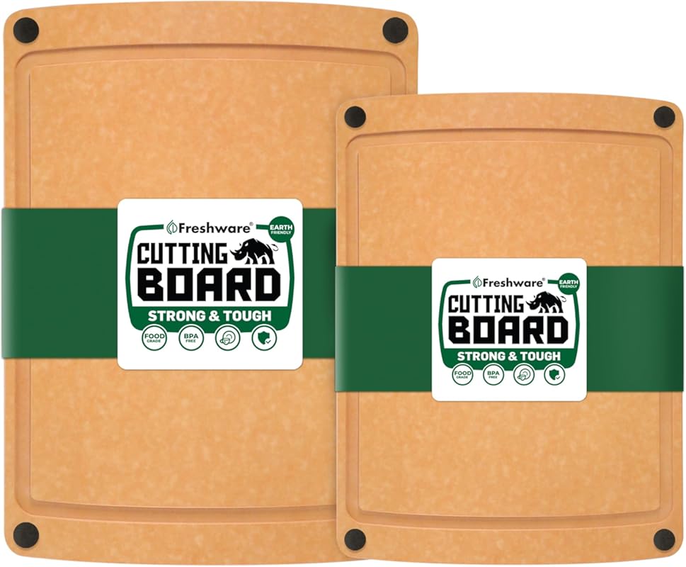 Freshware Wood Cutting Boards, Set of 2