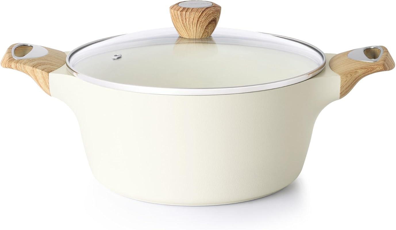 SENSARTE Ceramic Nonstick Stock Pot with Lid, 2.6/4.5/6.6/8.5 QT Soup