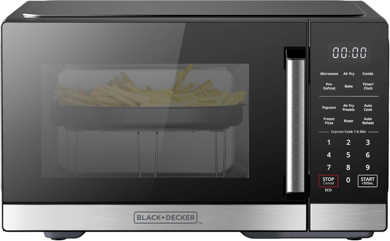 BLACK+DECKER 0.9 cu. ft. Countertop Microwave Oven with Air Fry and Co