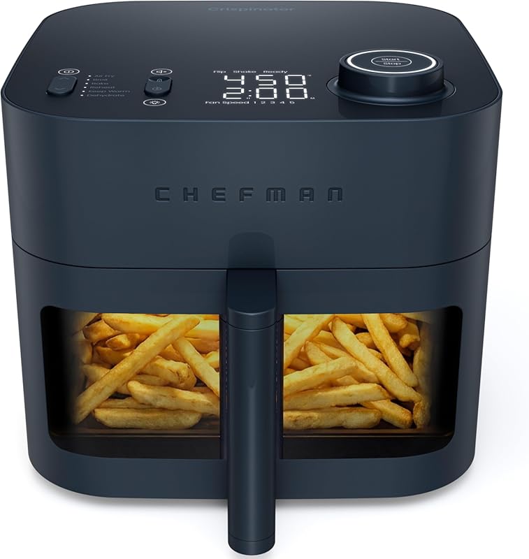 Chefman Crispinator 8-Quart 6-in-1 Air Fryer, TurboFry Pro, 450°F, Vie