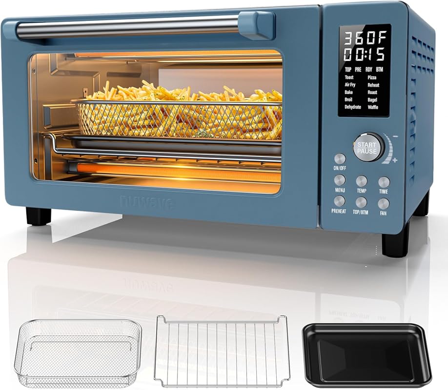 Nuwave Bravo Pro Convection Air Fryer Toaster Oven Combo, 10-in-1, Qui