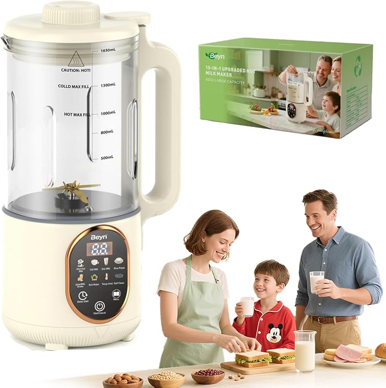 Beyn 60oz Nut Milk Maker Machine with 48 Titanium Blades, 10-in