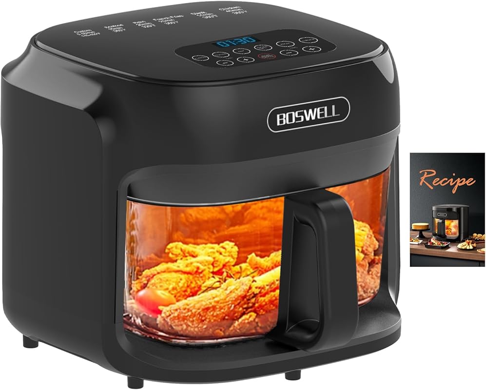 BOSWELL 7.5QT Glass Air Fryer