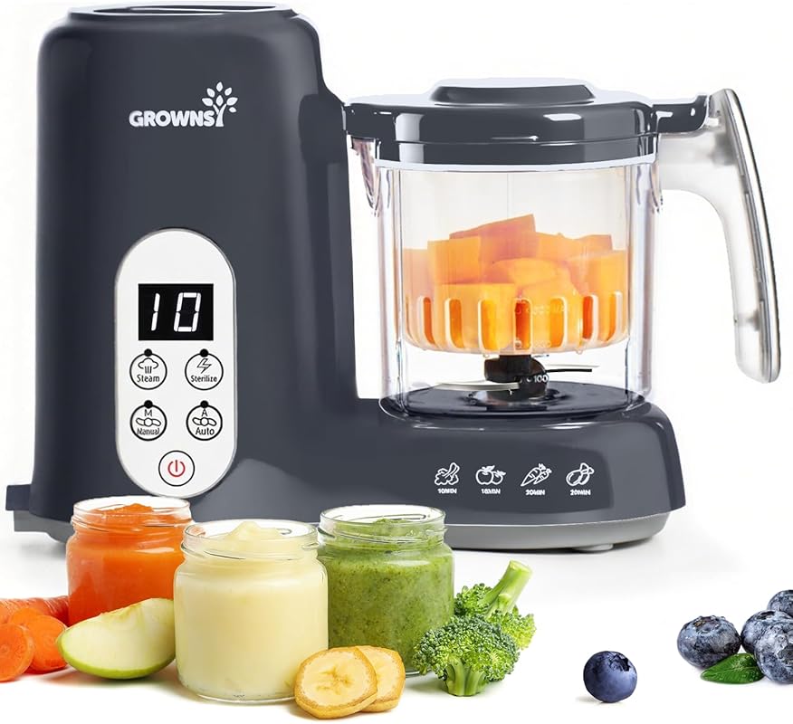 GROWNSY Baby Food Maker: Steamer, Blender, and Processor with Auto Coo