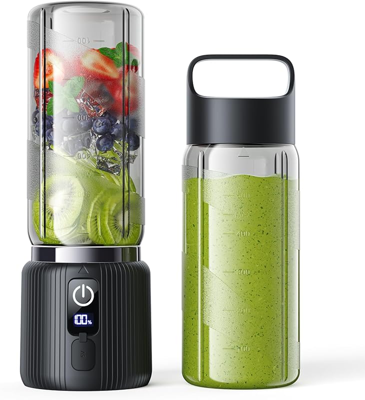 COKUNST Portable Blender: 8 Blades, 17 oz, USB-C Rechargeable with LED