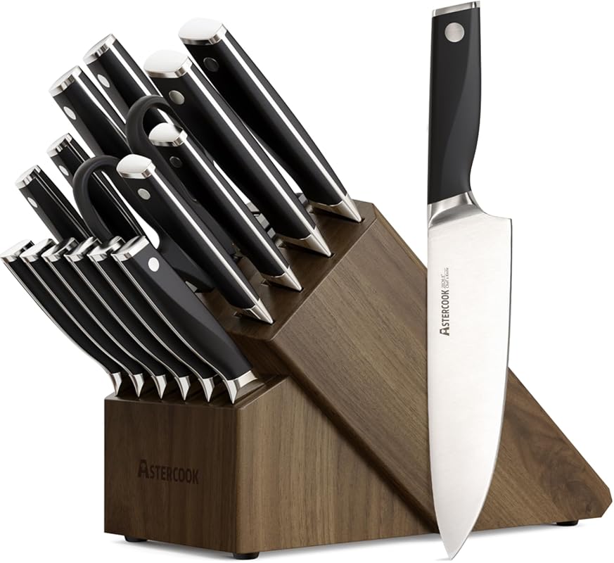 Astercook 17-Piece Dishwasher Safe Knife Set