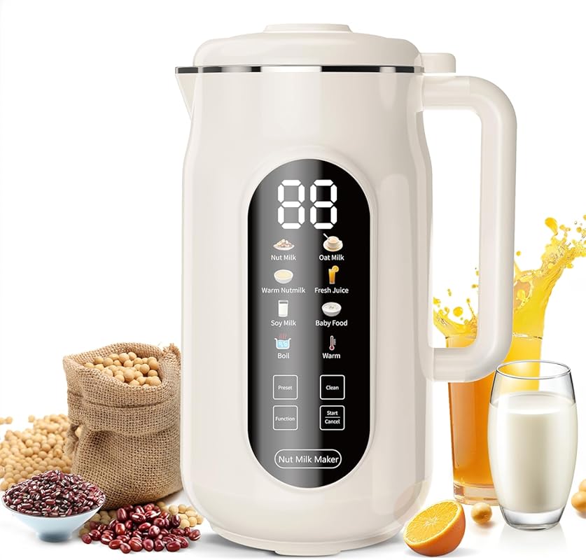 42oz Automatic Nut Milk Maker. LED Touch Screen, Self-Cleaning, Delay