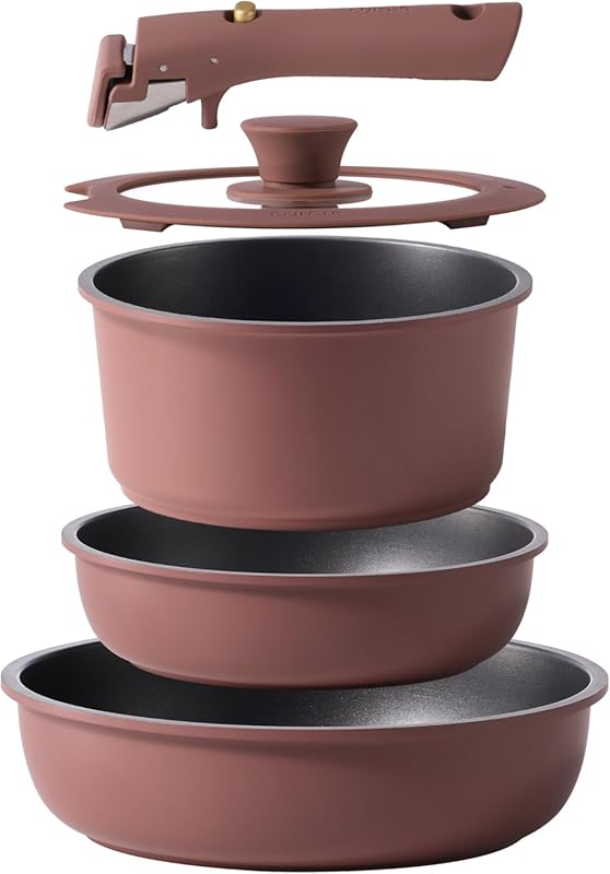 CAROTE Non-stick Cookware Set with Detachable Handle, Induction & Oven